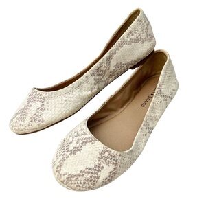 Lucky Brand Snakeskin Leather Emmie Ballet Flats Size 7.5
